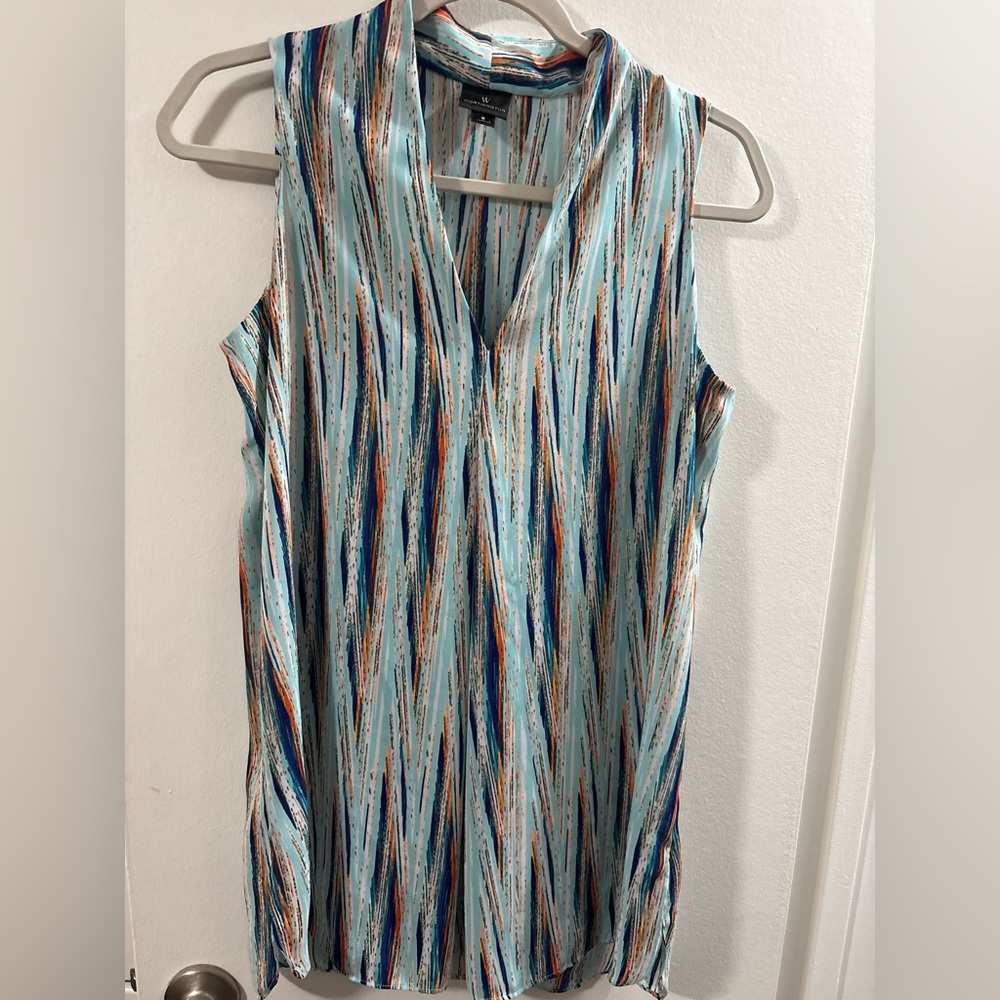 Worthington Multicolor Sleeveless V-Neck Blouse